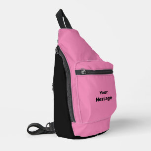 Sac À Bandoulière Modèle de message simple rose et noir