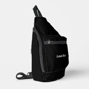 Sac À Bandoulière Modèle de texte de script noir et blanc simple