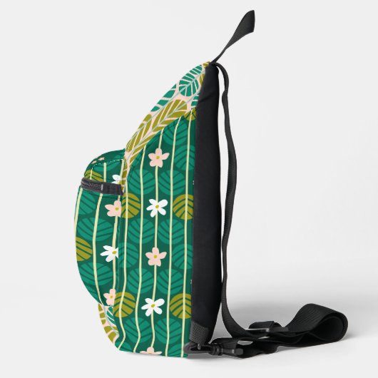 Sac À Bandoulière Modèle floral vert super retro boho Crossbody (Droite)