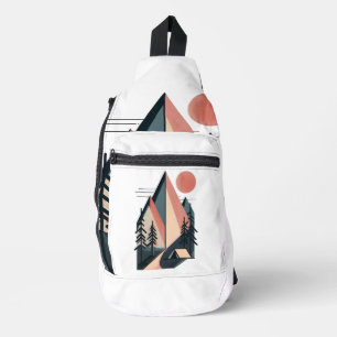 Sac À Bandoulière Moderne Minimaliste Géométrique Montagne Camp Exté