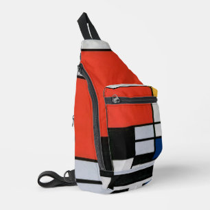 Sac À Bandoulière Mondrial Composition Rouge Jaune Bleu Noir