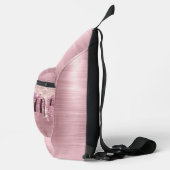 Sac À Bandoulière Monogramme à goutte rose rose chic imprimé (Droite)