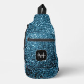 Sac À Bandoulière Monogramme bleu clair faux parties scintillant (Recto)