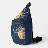 Sac À Bandoulière Monogramme Elégant tournesol rustique Enseignant e (Coin droit)