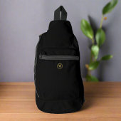 Sac À Bandoulière Monogramme initial d'or noir sur mesure