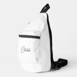 Sac À Bandoulière Monogramme moderne noir et blanc Hommes Femmes Voy