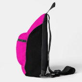 Sac À Bandoulière Monogramme moderne rose noir écriture script (Droite)