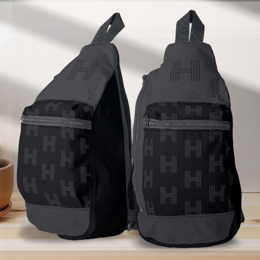 Sac À Bandoulière Monogramme Motif, Monogramme moderne Noir