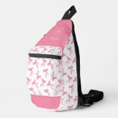 Sac À Bandoulière Monogramme Motif rose Bow personnalisé (Coin droit)