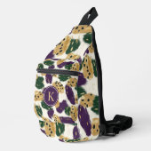 Sac À Bandoulière Monogramme Motif vert violet or brosses (Coin droit)