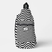 Sac À Bandoulière Monogramme Noir Blanc Wavy Stripes Psychedélique (Recto)