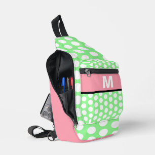 Sac À Bandoulière Monogramme Pastel Pink Mint Green White Dots