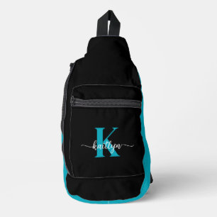 Sac À Bandoulière Monogramme Turquoise noir