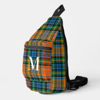 Monogramme vert rouge plaqué rustique Tartan