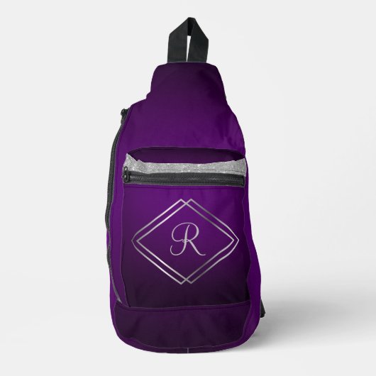 Sac À Bandoulière Monogramme violet profond et argenté (Recto)