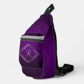 Sac À Bandoulière Monogramme violet profond et argenté (Coin droit)