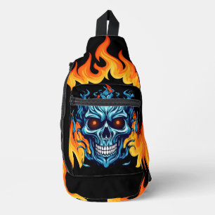 Sac À Bandoulière Monstre effrayant et attrayant Feu rouge bleu