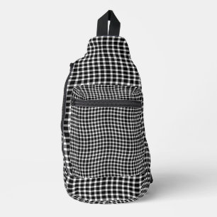 Sac À Bandoulière Motif à carreaux à damier noir et blanc sans coutu