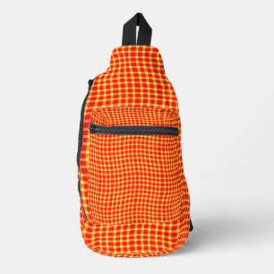 Sac À Bandoulière Motif à carreaux écossais rouge et jaune sans cout