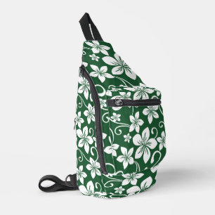 SAC À BANDOULIÈRE MOTIF BLUE HAWAII EN VERT FORESTIER