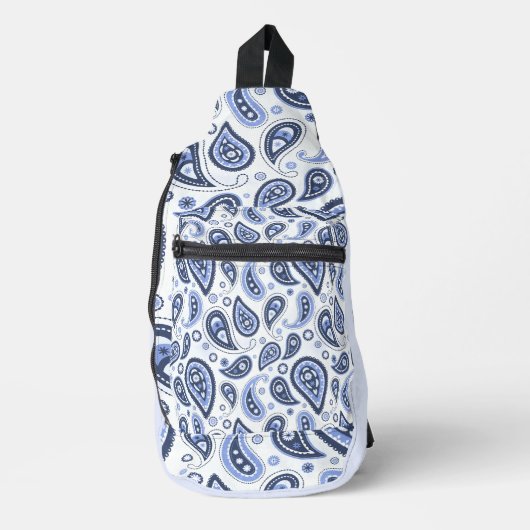Sac À Bandoulière Motif Blue Paisley (Recto)
