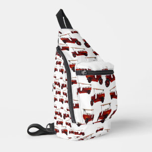 Sac À Bandoulière Motif de camions de pompiers vintage,