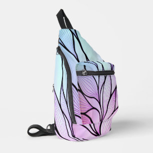 Sac À Bandoulière Motif de congé créatif violet nacré