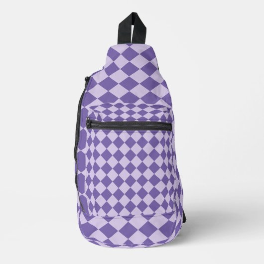 Sac À Bandoulière Motif de diamants de Checker Violet (Recto)