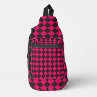 Motif de diamants Fuchsia Black Checker