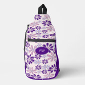 Sac À Bandoulière Motif de doodle rose violet (Recto)