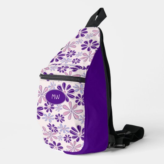 Sac À Bandoulière Motif de doodle rose violet (Coin droit)