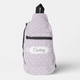 Sac À Bandoulière Motif de fleurons de diamant sur rose lilas avec n