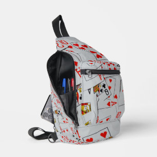 Sac À Bandoulière Motif de jeu de cartes éparpillées,