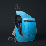 Sac À Bandoulière Motif de maillage géométrique dégradé cyan bleu<br><div class="desc">Sac imprimé motif en maille géométrique à dégradé cyan bleu. Sacoche d'accessoires de mode cool pour tous. Maille géométrique triangulaire avec dégradé bleu clair à bleu foncé.</div>