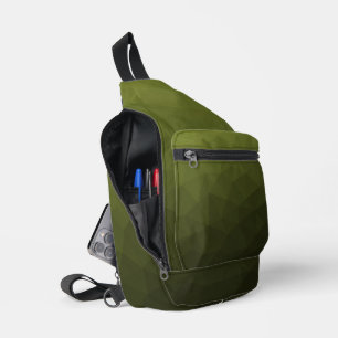 Sac À Bandoulière Motif de maillage géométrique dégradé vert de l'Ar