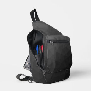 Sac À Bandoulière Motif de maillage géométrique gris foncé