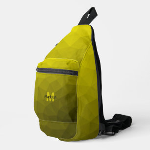 Sac À Bandoulière Motif de maille géométrique à dégradé jaune Monogr