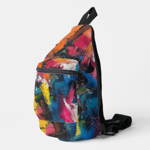 Sac À Bandoulière Motif de peinture de l'expressionnisme Abstrait