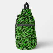 Sac À Bandoulière Motif de triangle noir vert (Recto)