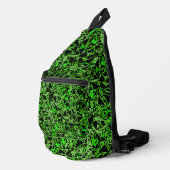 Sac À Bandoulière Motif de triangle noir vert (Coin droit)