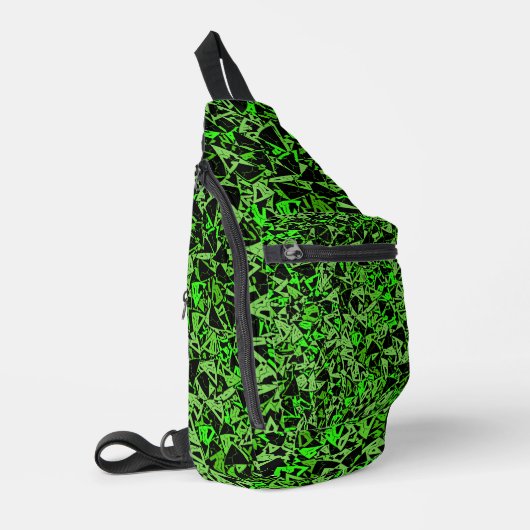 Sac À Bandoulière Motif de triangle noir vert (Coin gauche)