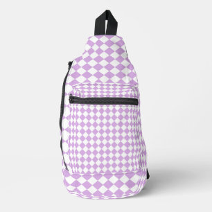 Sac À Bandoulière Motif de vérification violet et blanc