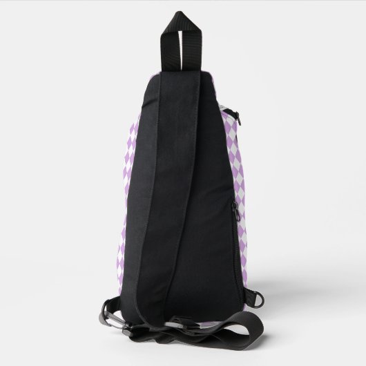 Sac À Bandoulière Motif de vérification violet et blanc (Verso)