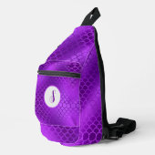Sac À Bandoulière Motif des échelles de sirène violet initiales pers (Coin droit)