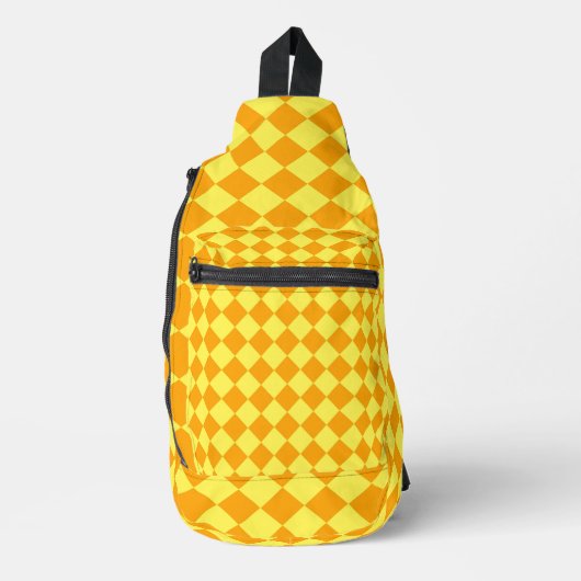 Sac À Bandoulière Motif diamant jaune orange Checker (Recto)