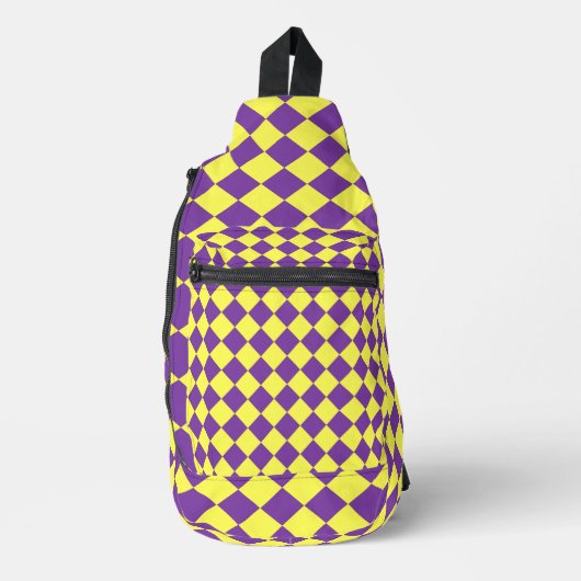 Sac À Bandoulière Motif diamant jaune pourpre Checker (Recto)