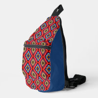 Motif diamant rouge bleu