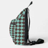 Sac À Bandoulière Motif diamant turquoise Brown Checker (Droite)