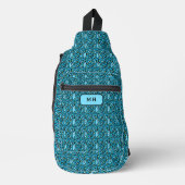 Sac À Bandoulière Motif Feuille bleu avec Monogram (Recto)