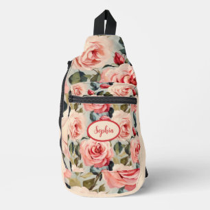 Sac À Bandoulière Motif Floral Roses Roses Roses Rose Et Rouge